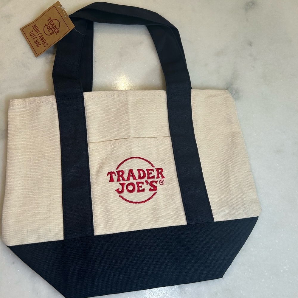 Trader Joe's Canvas Tote Bag Navy NWT